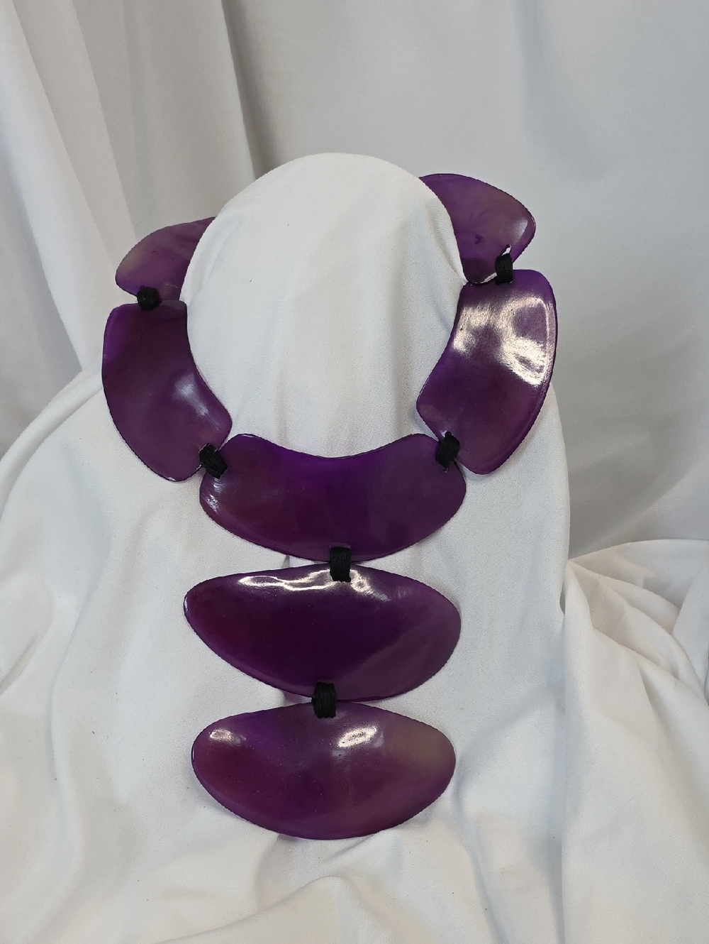 Monies Purple Horn Link Statement Necklace